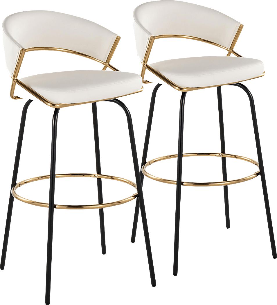 Harborson III White Barstool, Set of 2