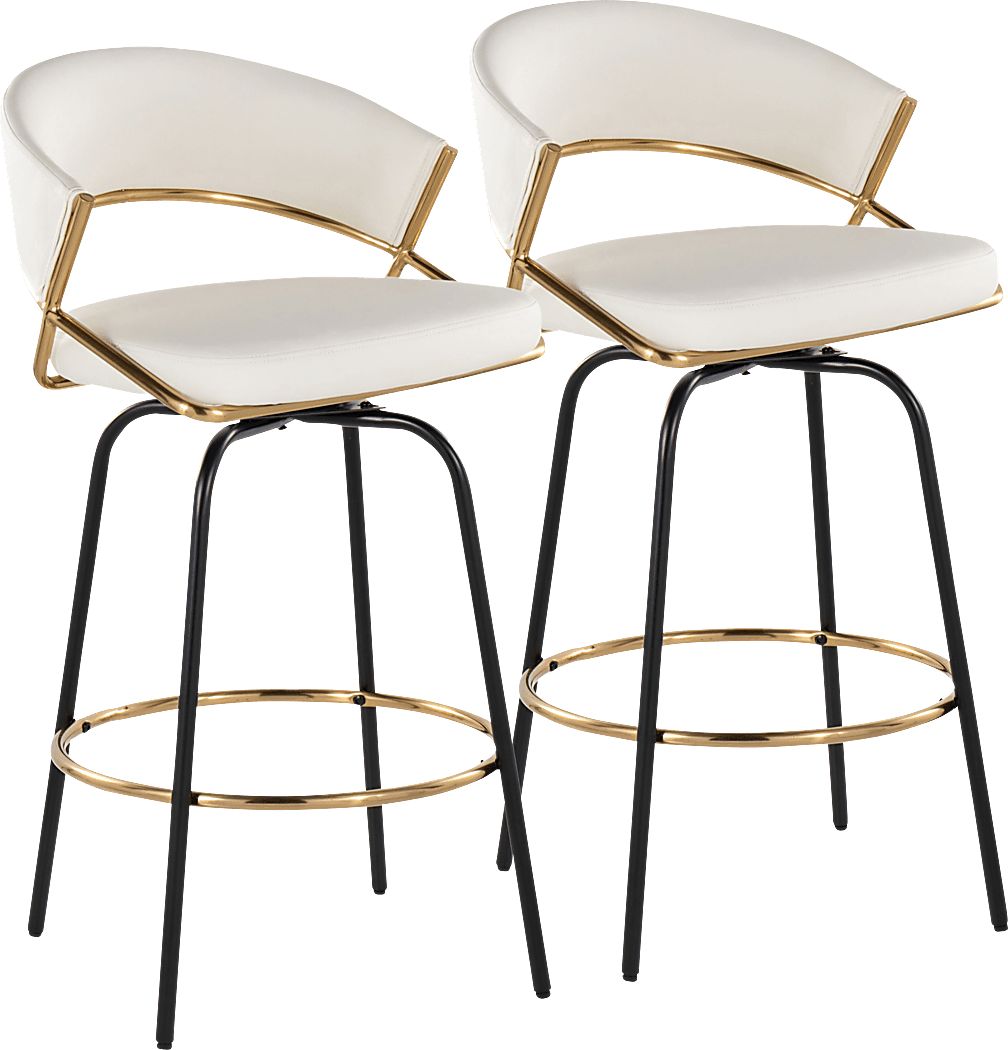 Harborson III White Counter Height Stool, Set of 2