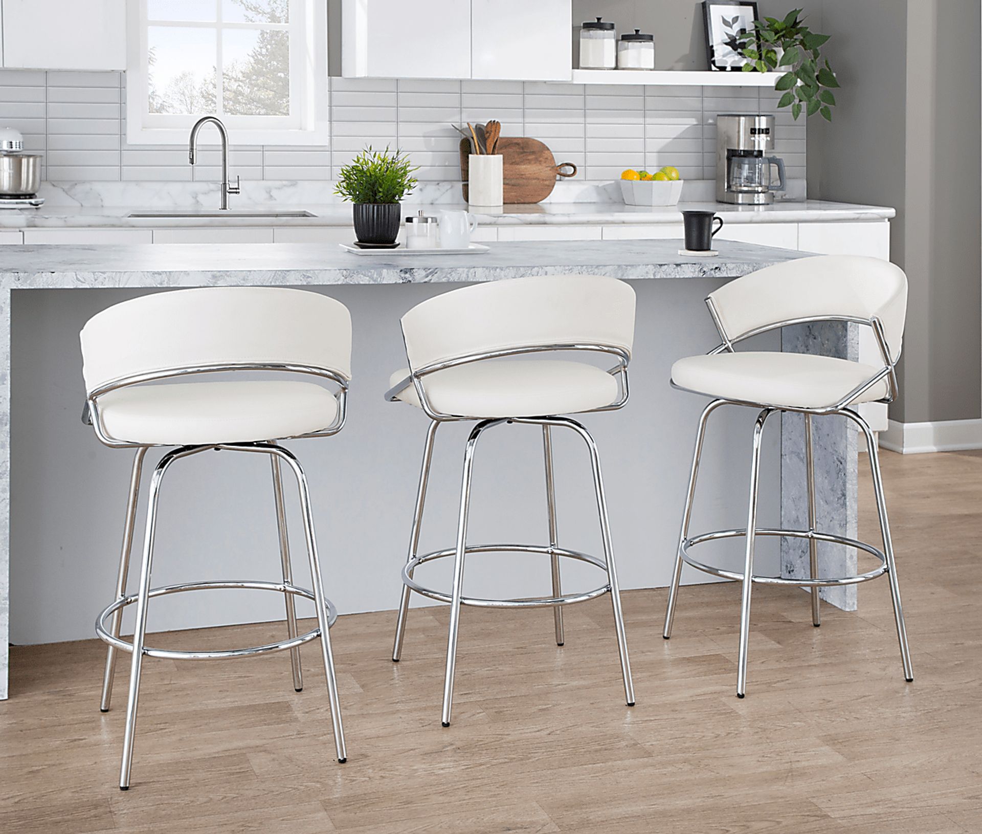 Harborson IV White Counter Height Stool, Set of 2 - Image 3