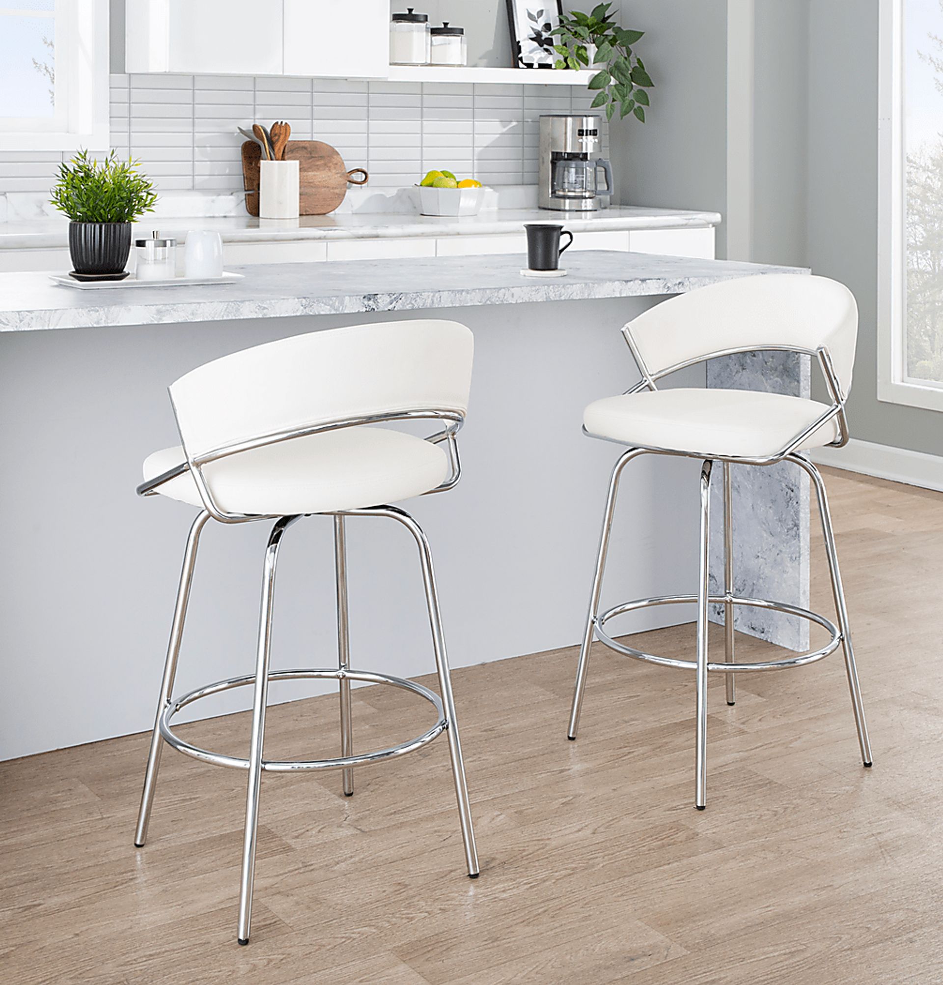 Harborson IV White Counter Height Stool, Set of 2 - Image 5