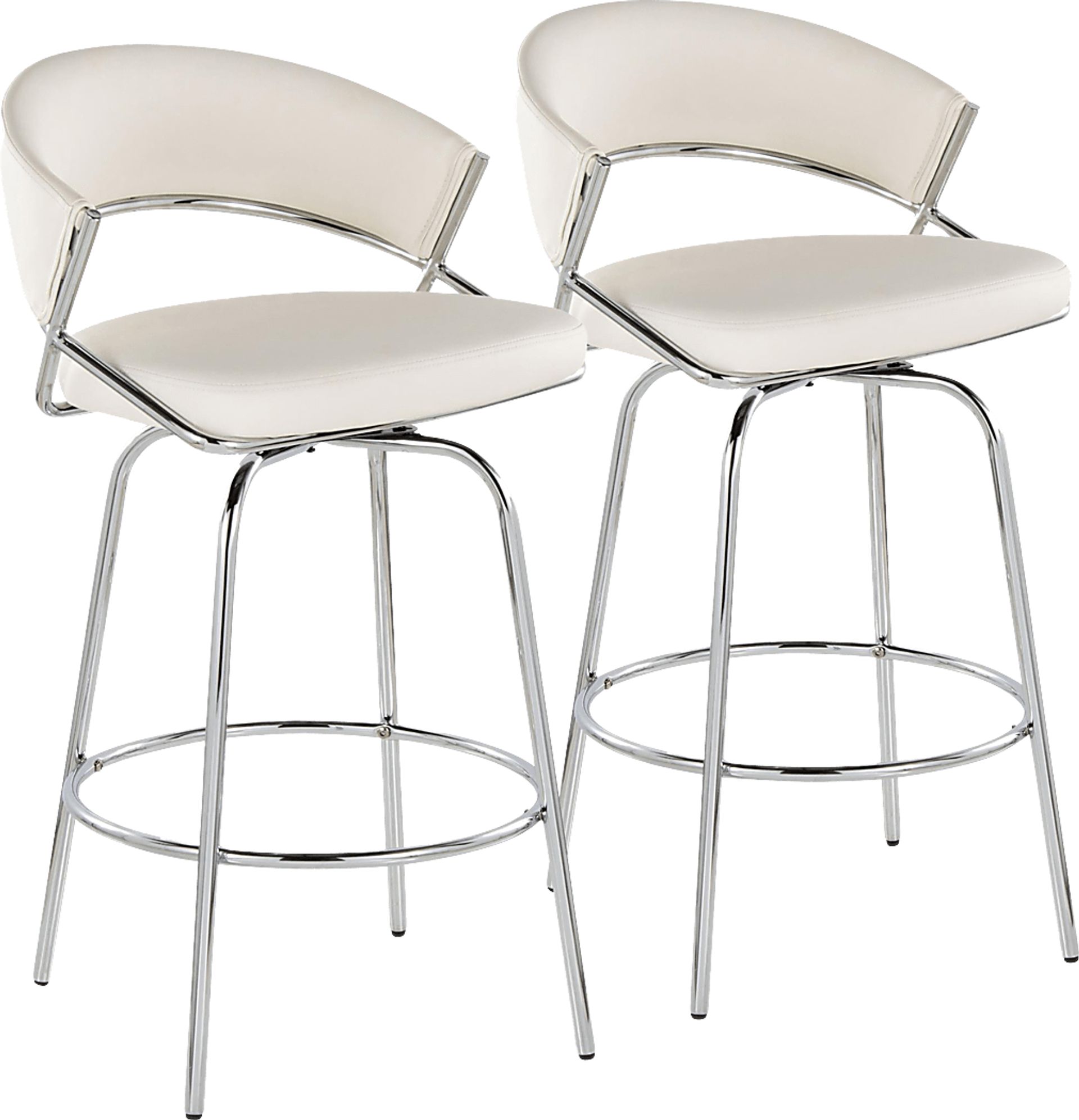 Harborson IV White Counter Height Stool, Set of 2 - Image 1