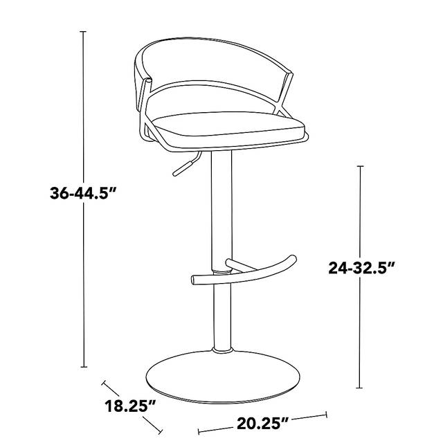 Harborson V Black Adjustable Swivel Barstool, Set of 2 - Thumbnail - Image 11