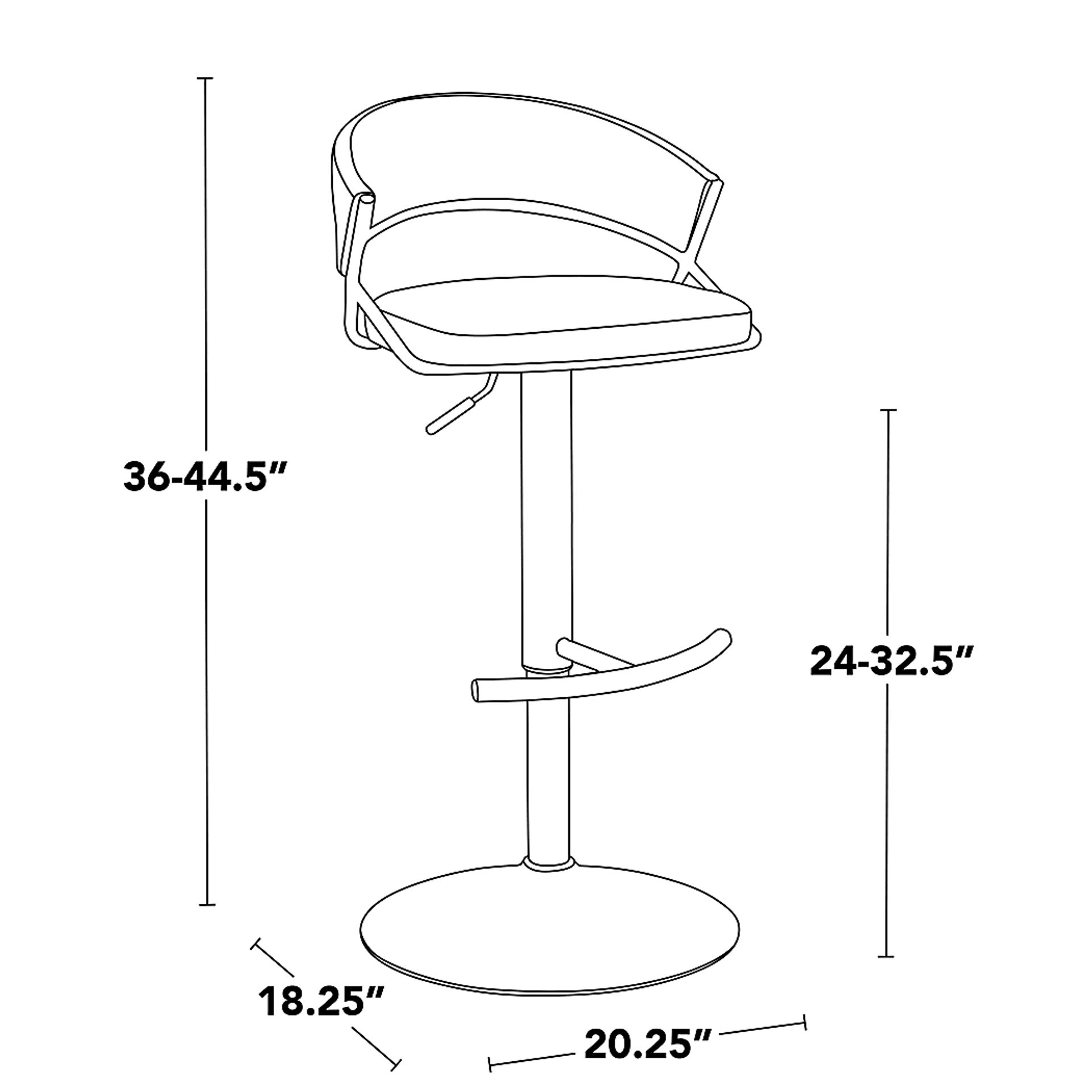 Harborson V Black Adjustable Swivel Barstool, Set of 2 - Image 11