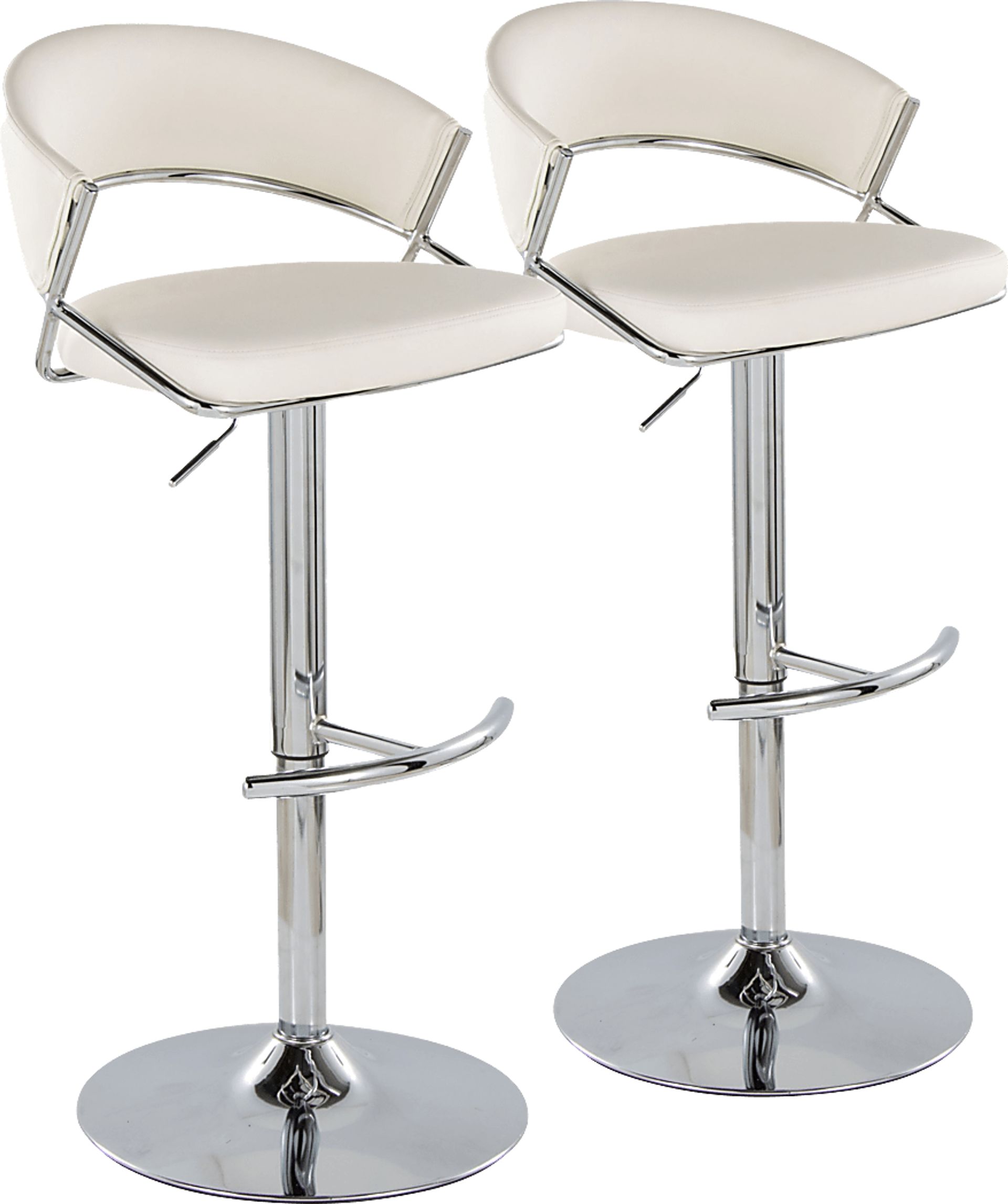 Harborson V White Adjustable Swivel Barstool, Set of 2 - Image 1
