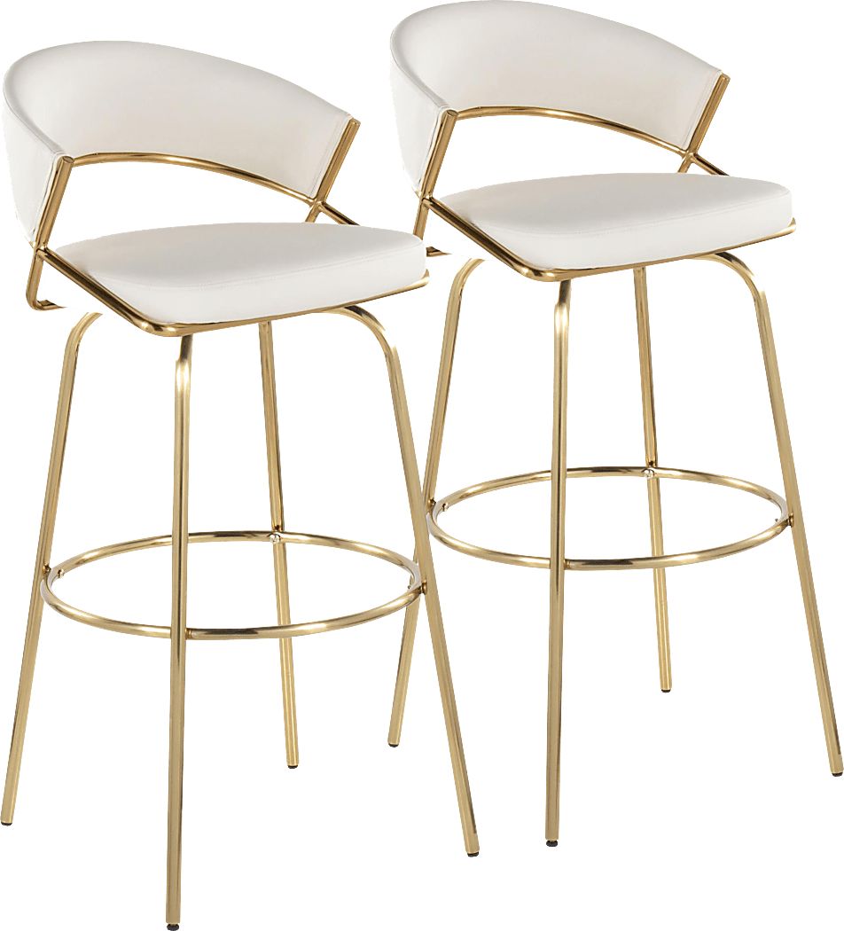 Harborson White Barstool, Set of 2