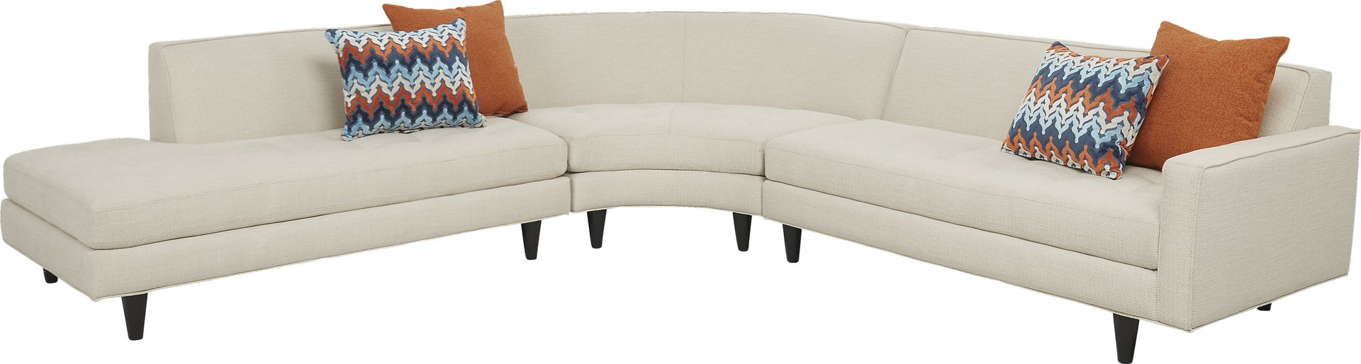 Harbour City Hollywood Hills Beige 3 Pc Sectional - Image 1