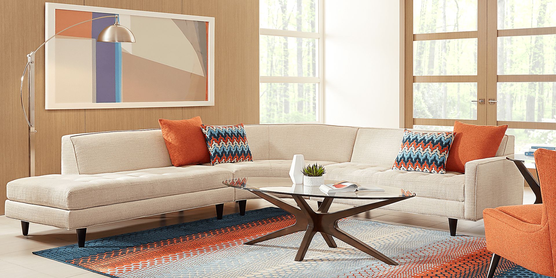 Harbour City Hollywood Hills Beige 3 Pc Sectional - Image 2