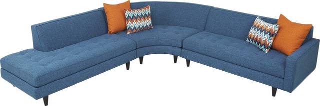 Harbour City Hollywood Hills Blue 3 Pc Sectional - Thumbnail - Image 3
