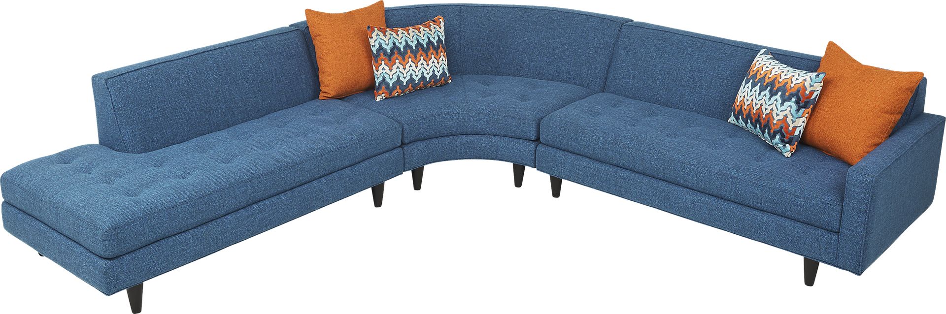 Harbour City Hollywood Hills Blue 3 Pc Sectional - Image 3
