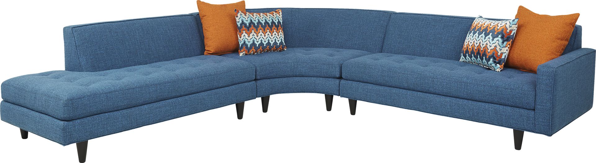 Harbour City Hollywood Hills Blue 3 Pc Sectional - Image 1