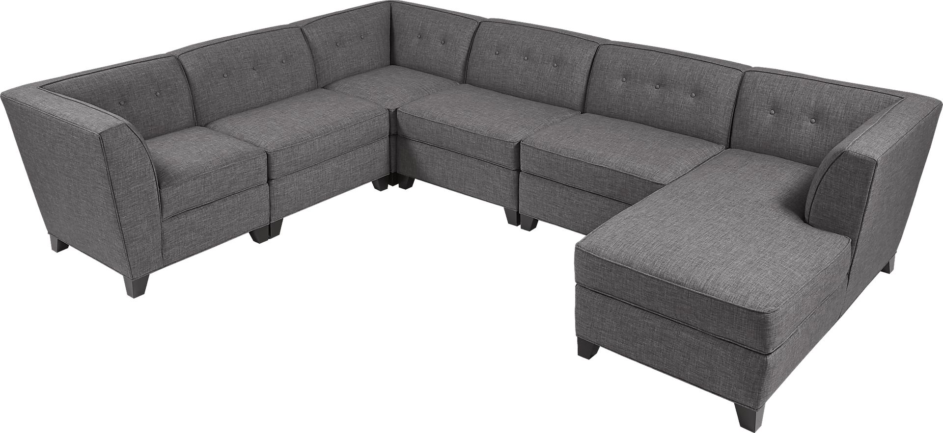 Harbour City San Marino Dark Gray 6 Pc Sectional - Image 2