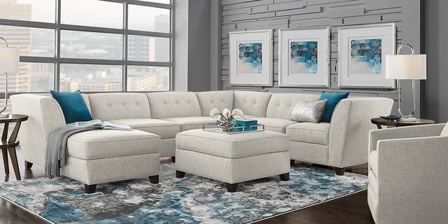 Harbour City San Marino Dove Gray 6 Pc Sectional - Thumbnail - Image 2