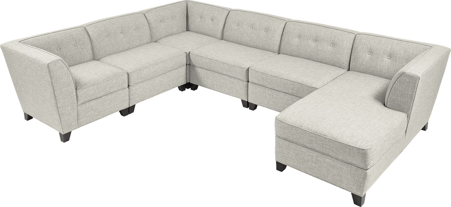 Harbour City San Marino Dove Gray 6 Pc Sectional - Image 3