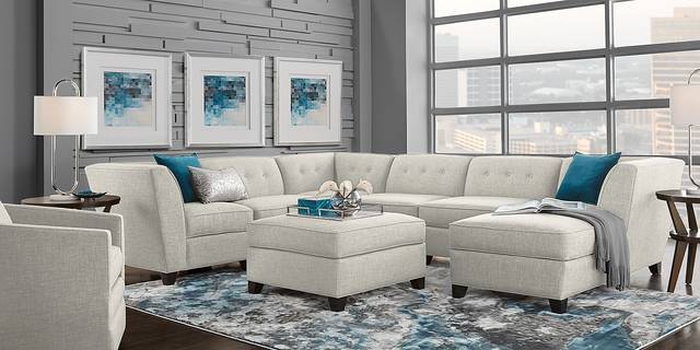 Harbour City San Marino Dove Gray 6 Pc Sectional - Thumbnail - Image 2