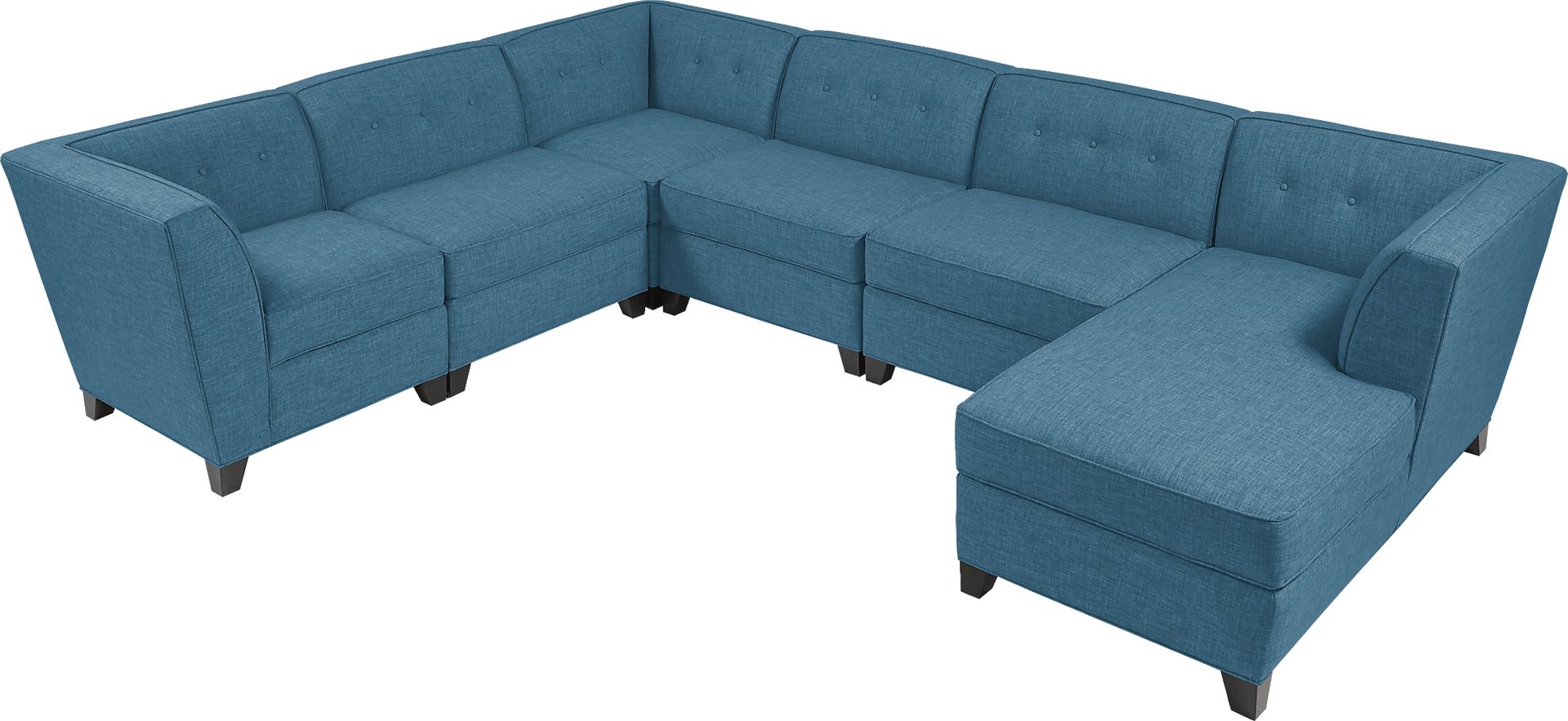 Harbour City San Marino Teal 6 Pc Sectional - Image 3