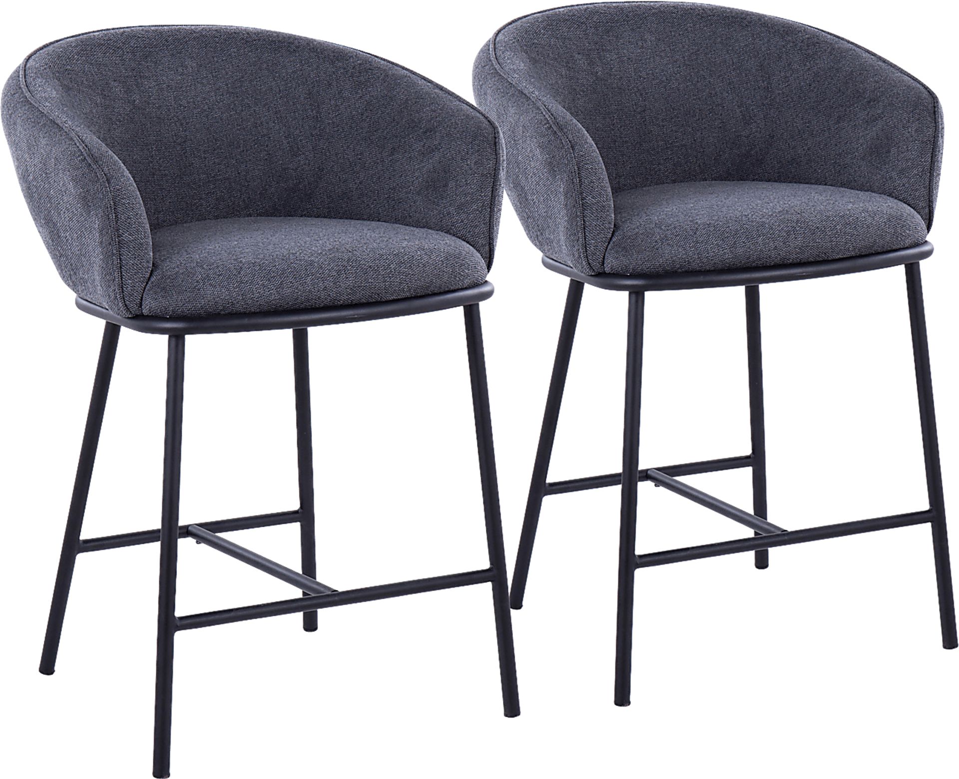 Harcort Charcoal Counter Height Stool, Set of 2 - Image 1