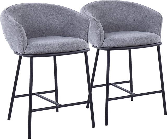 Harcort Gray Counter Height Stool, Set of 2 - Thumbnail - Image 1