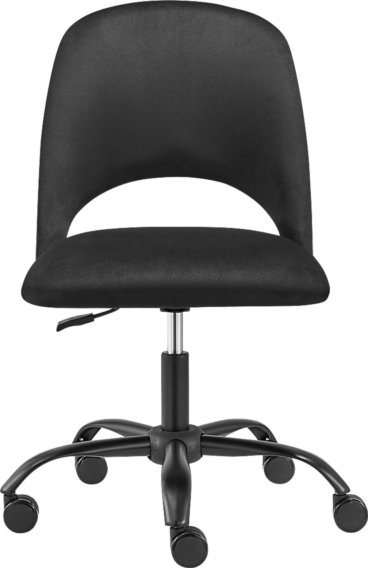 Hardesty Black Velvet Plush Desk Chair Rooms to Go