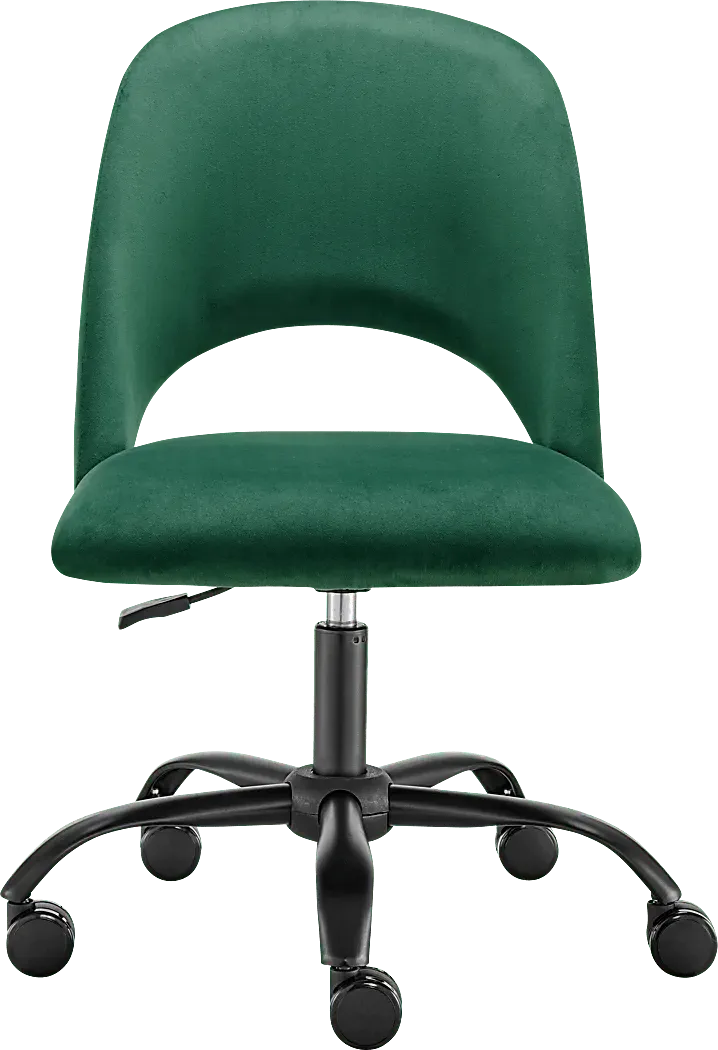 Hardesty Green Velvet Plush Desk Chair Rooms to Go