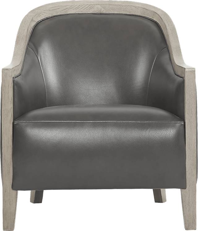 Harfield Gray Leather Accent Chair - Thumbnail - Image 2