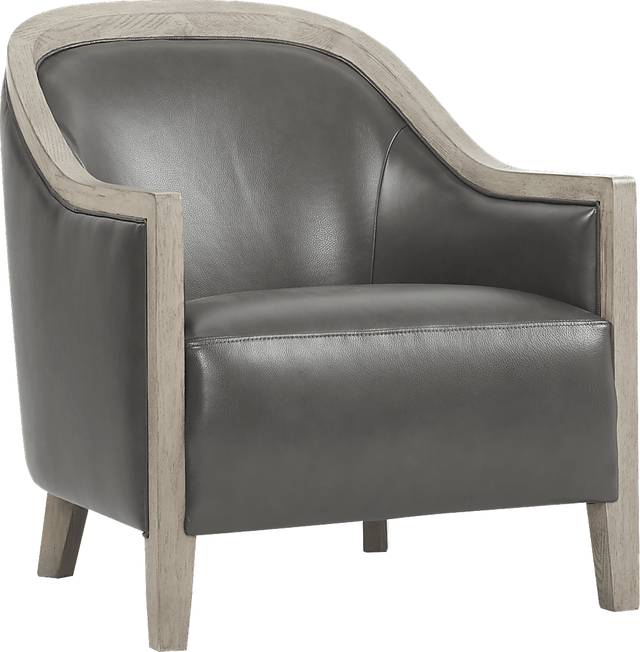 Harfield Gray Leather Accent Chair - Thumbnail - Image 1