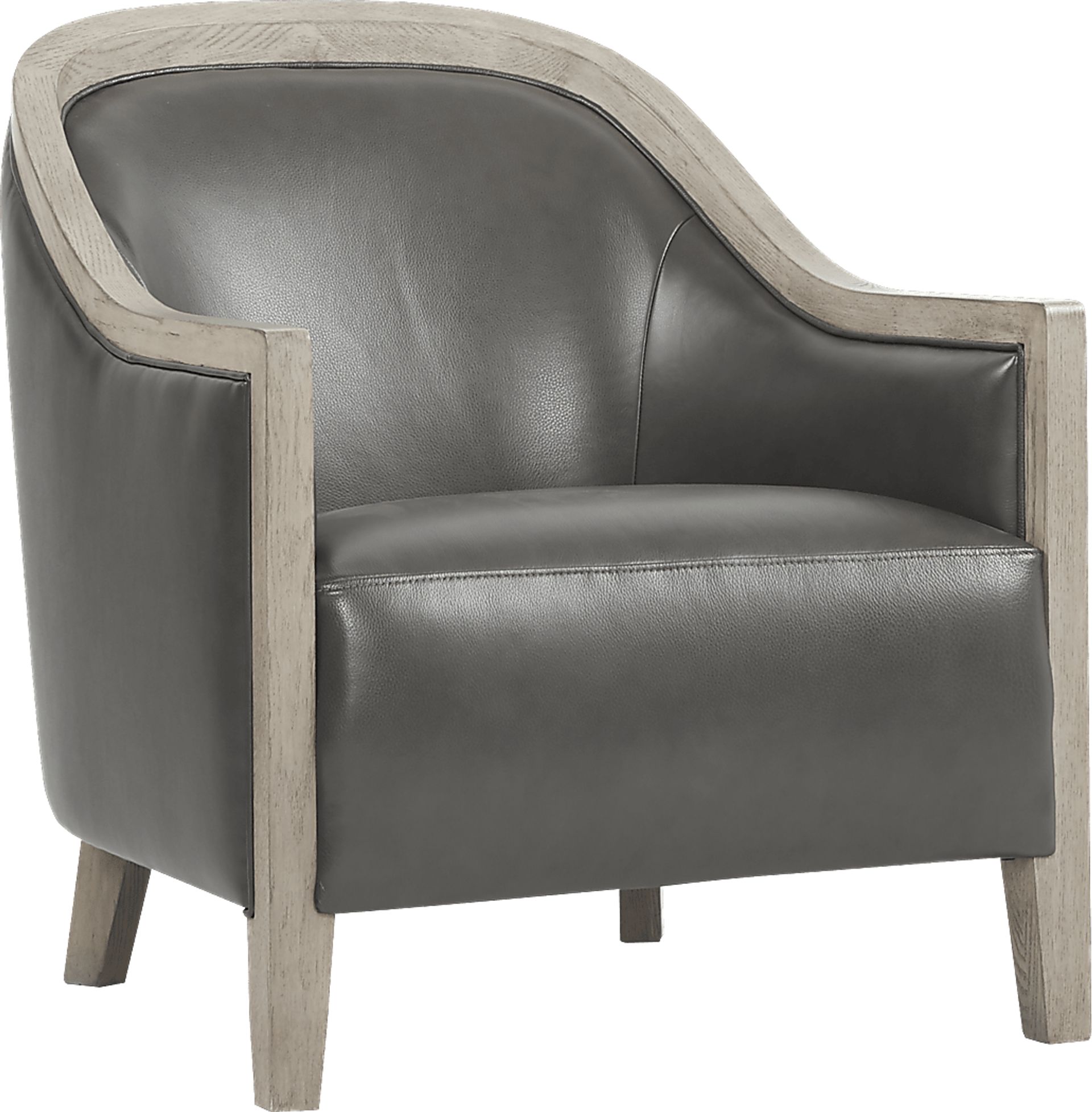 Harfield Gray Leather Accent Chair - Image 1