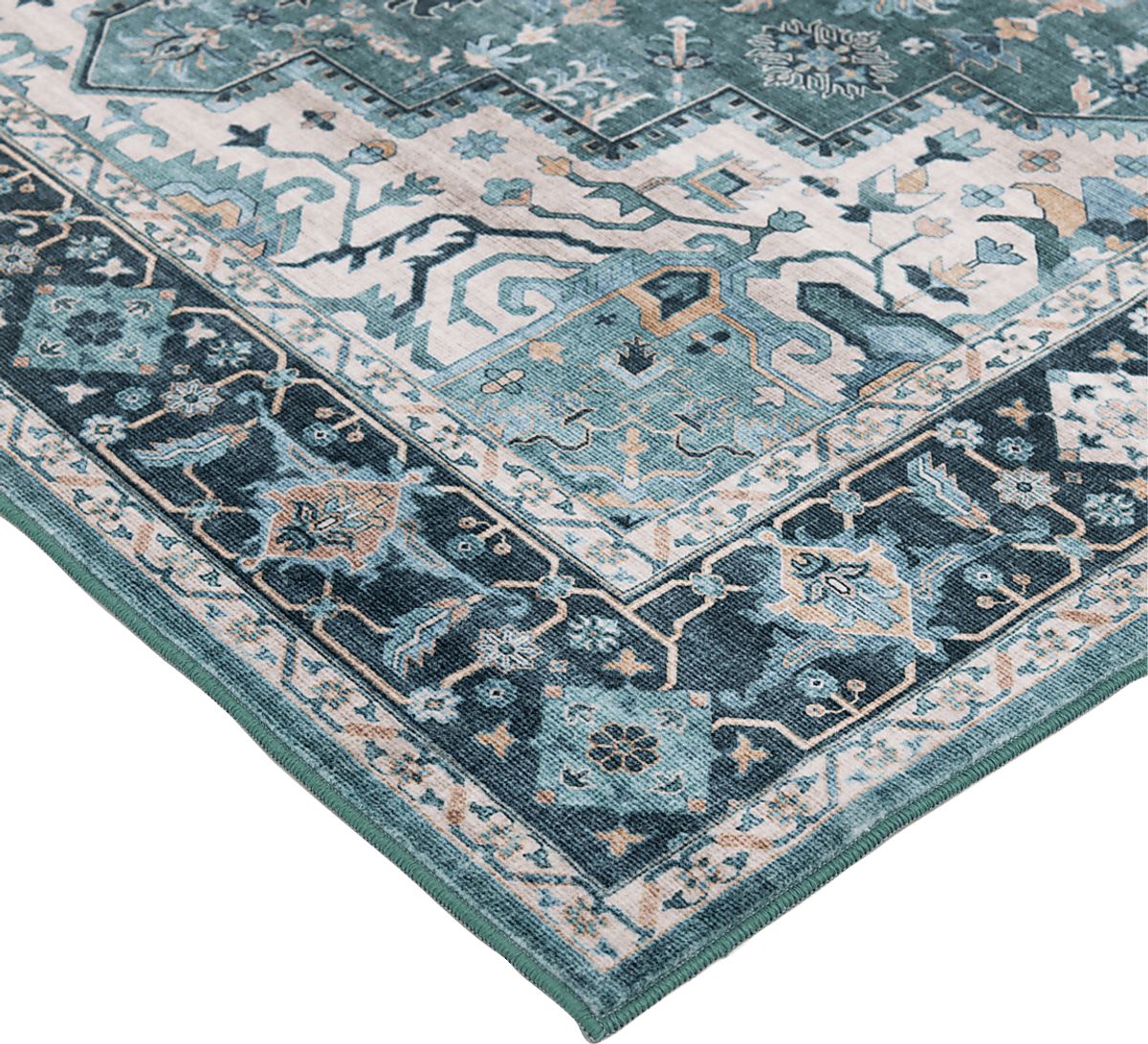 Hargis Blue Polyester Fabric Rug | Rooms to Go