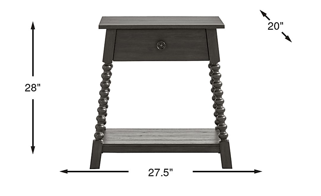 Hargrove Black Nightstand