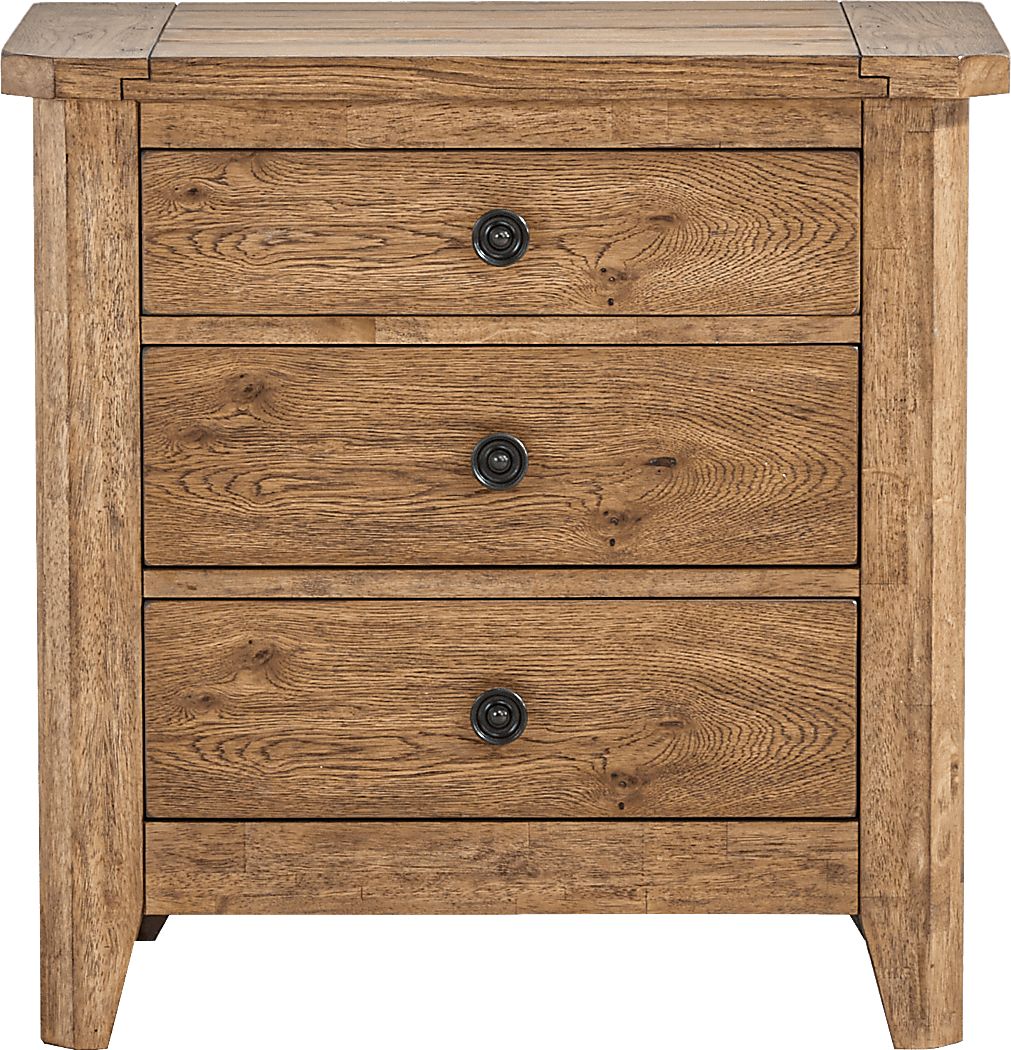 Hargrove Light Oak Wood Nightstand