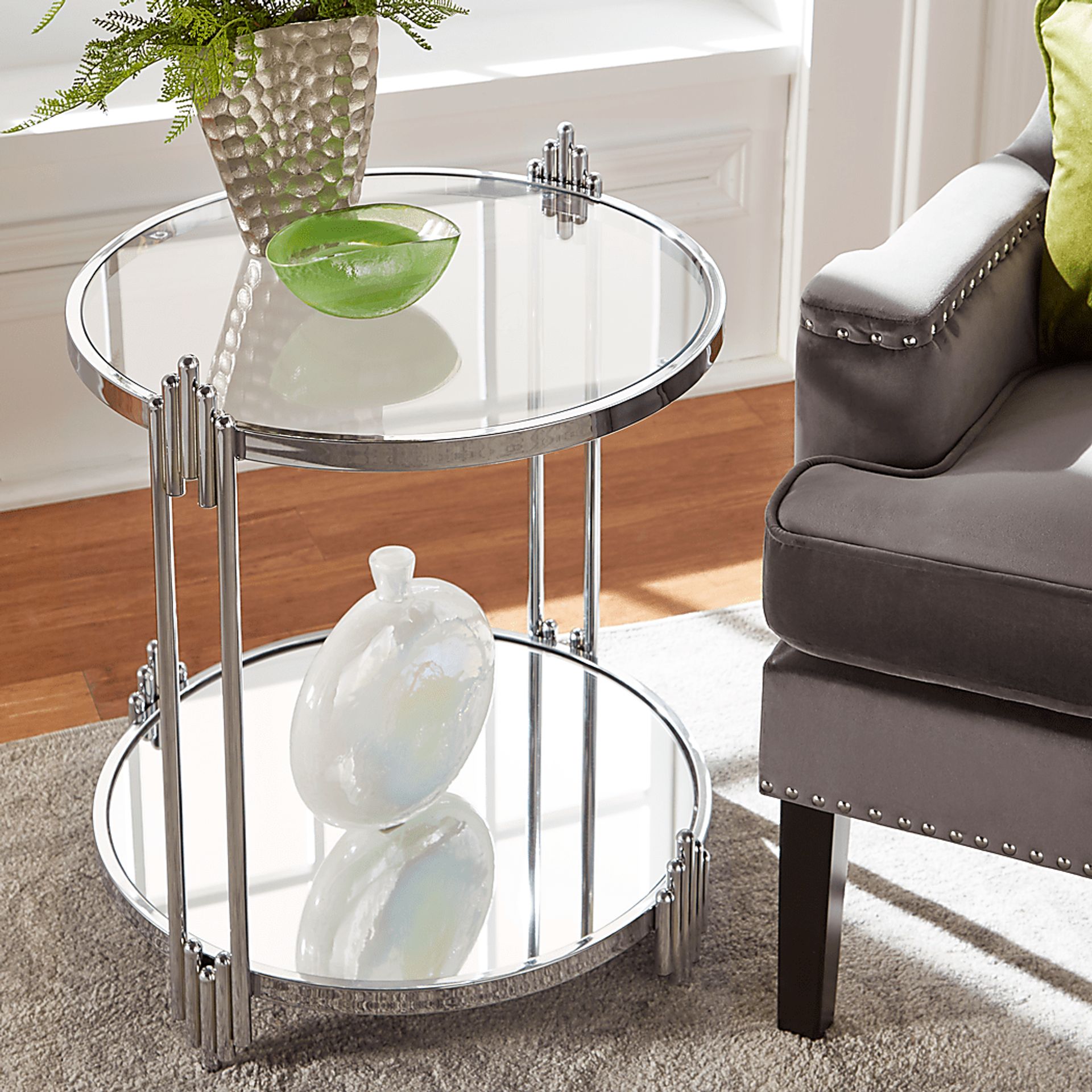 Hariette Chrome Accent Table - Image 6