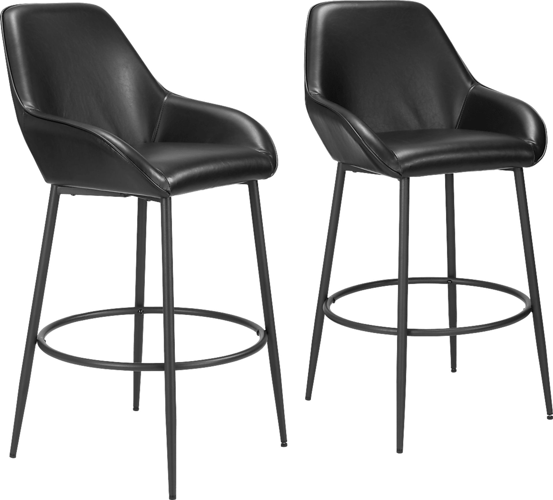 Harlan Black Barstool, Set of 2 - Image 1