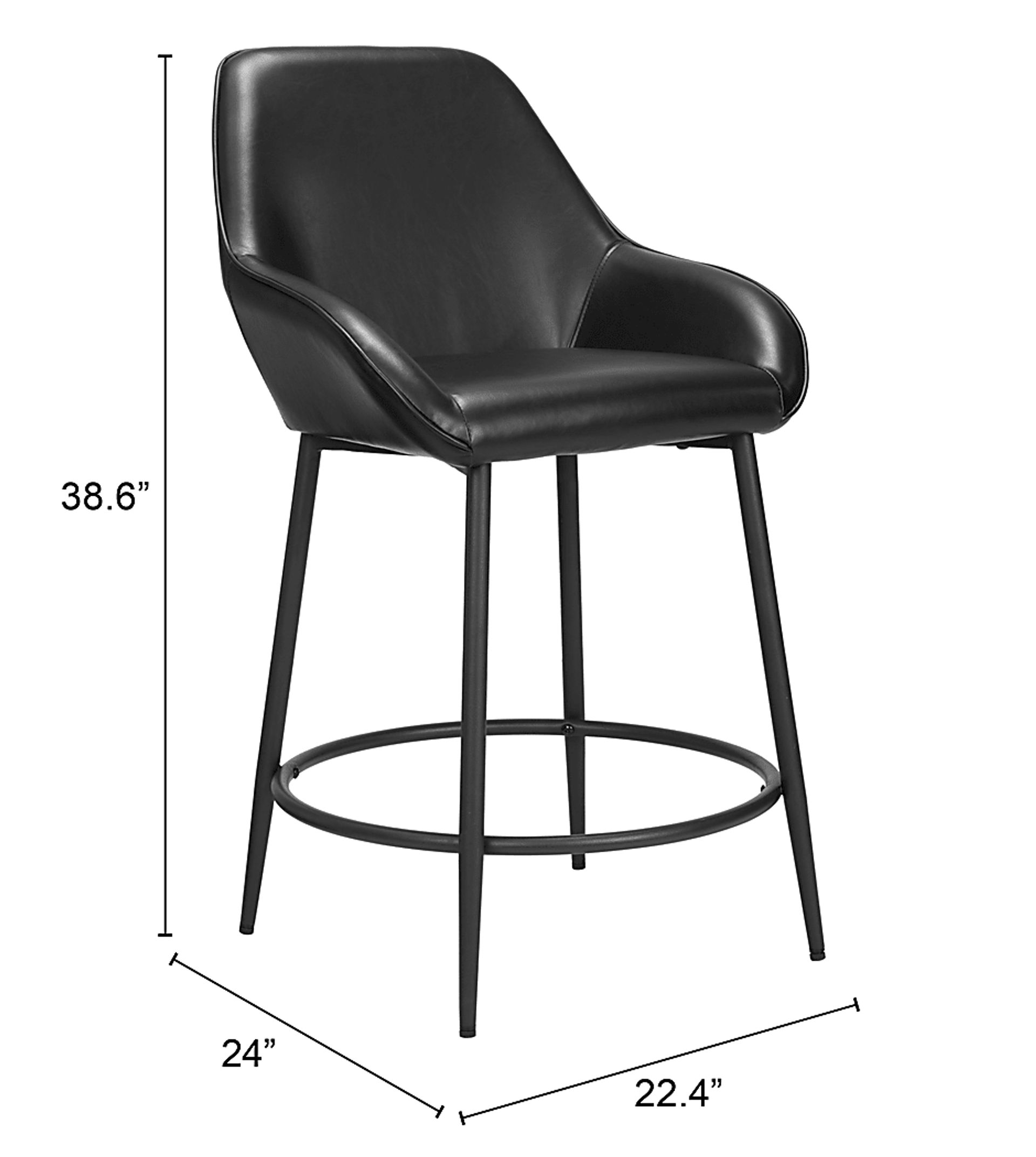 Harlan Black Counter Height Stool, Set of 2 - Image 9