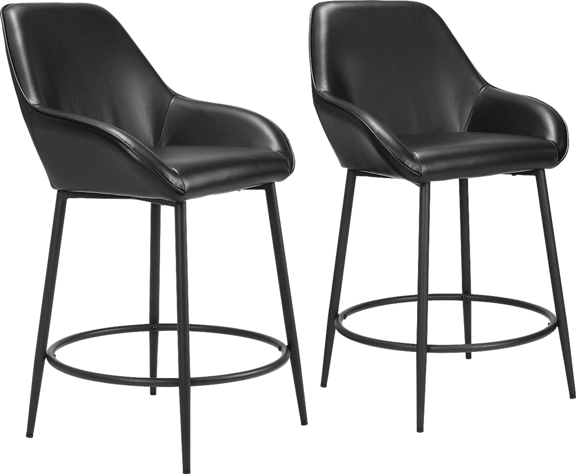 Harlan Black Counter Height Stool, Set of 2 - Image 1
