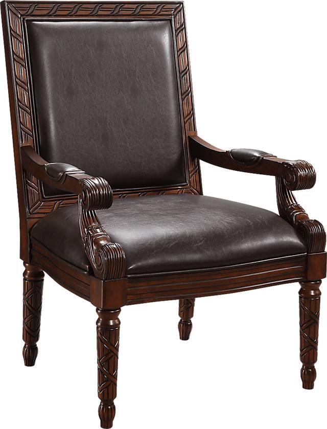 Harlan Brown Accent Chair - Thumbnail - Image 1