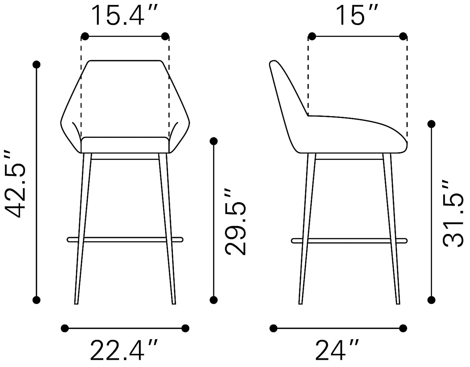 Harlan Gray Barstool, Set of 2 - Image 10