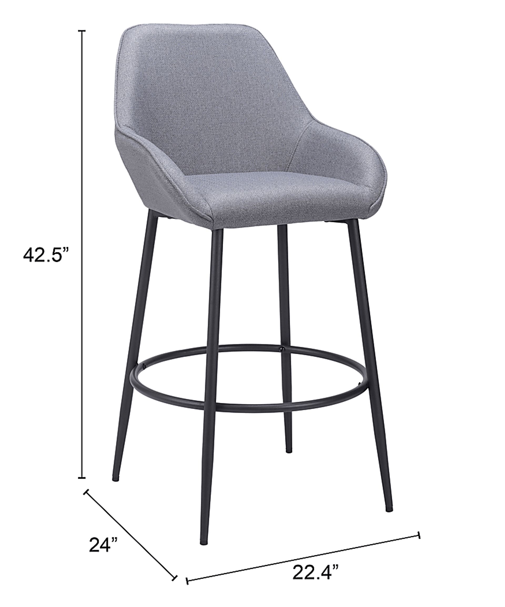 Harlan Gray Barstool, Set of 2 - Image 9