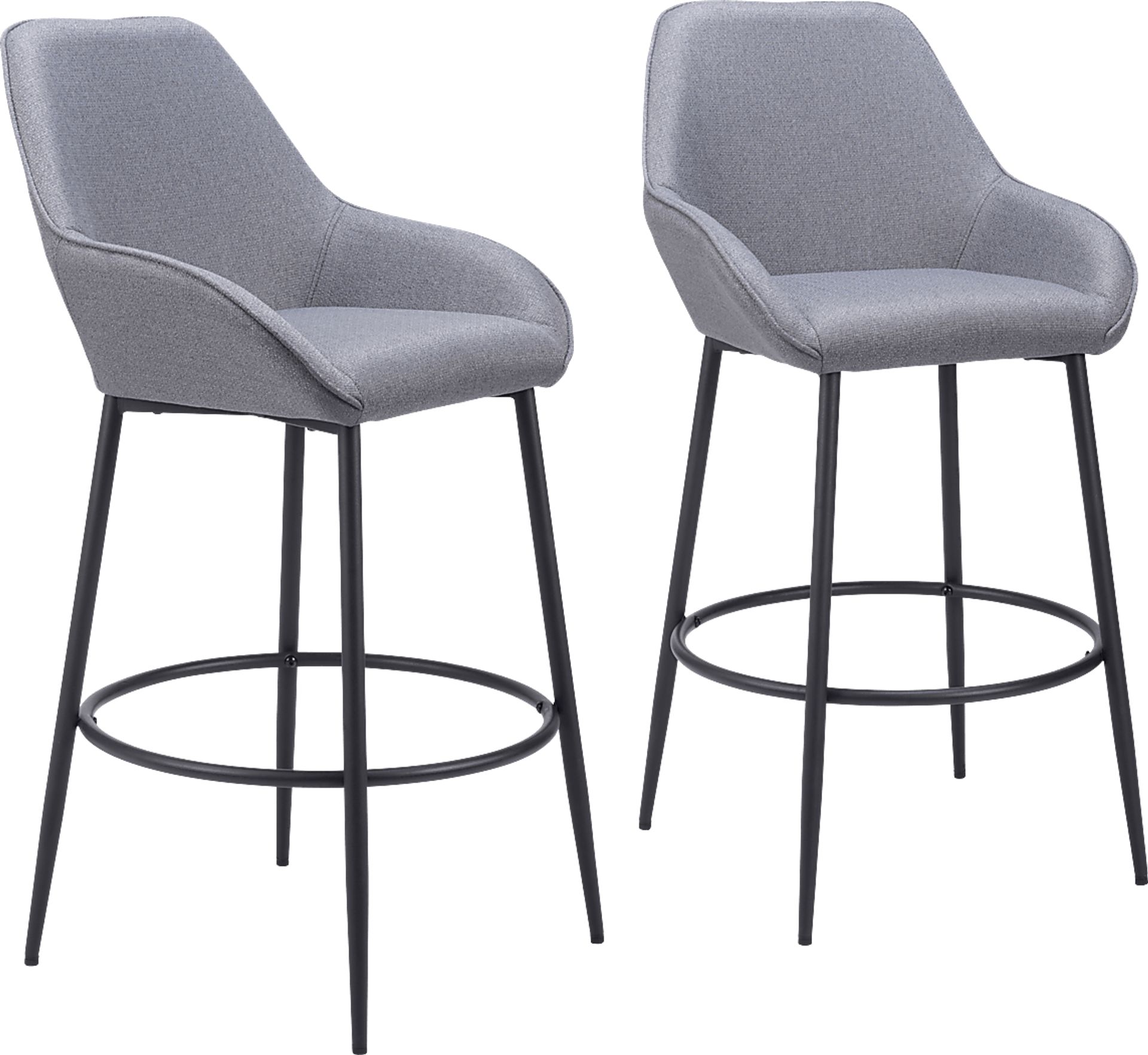 Harlan Gray Barstool, Set of 2 - Image 1
