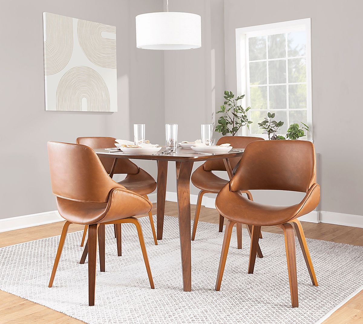 Harless Camel Colors Polyurethane Fabric Side Chair, Set Of 2 | Rooms to Go
