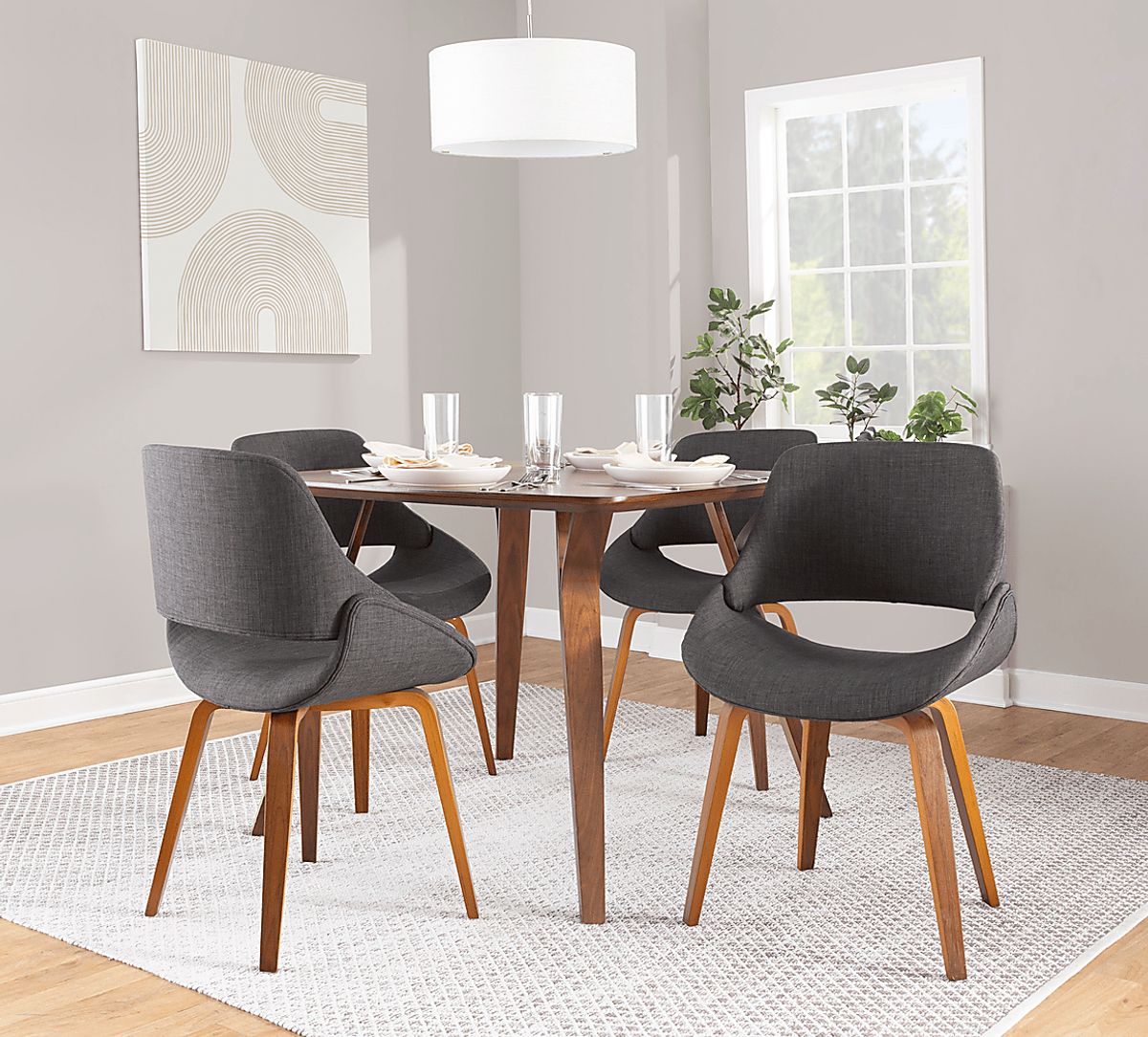 Harless Charcoal Gray Polyester Fabric Side Chair, Set Of 2 | Rooms to Go