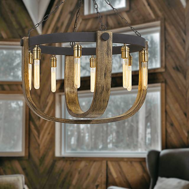 Harlingen Circle Oak Chandelier - Thumbnail - Image 3