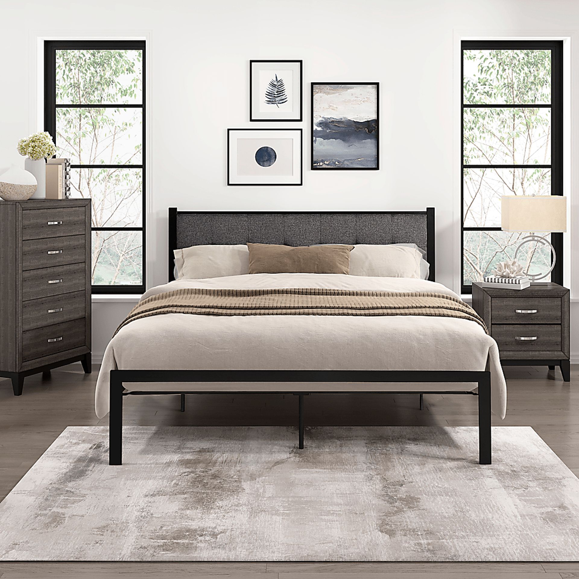 Harllan Gray Queen Platform Bed - Image 2