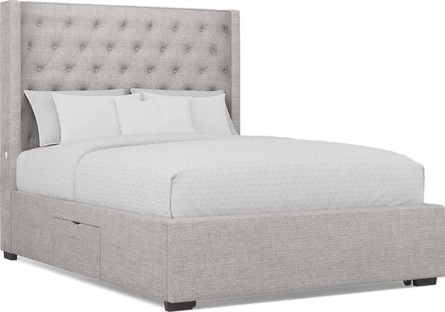Harlow Hill Dark Gray 3 Pc King Upholstered Storage Bed - Thumbnail - Image 1