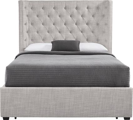 Harlow Hill Light Gray 3 Pc Queen Upholstered Storage Bed