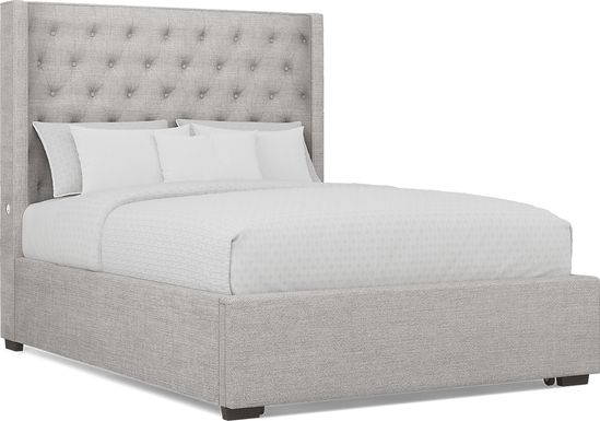 Harlow Hill Light Gray 3 Pc Queen Upholstered Storage Bed