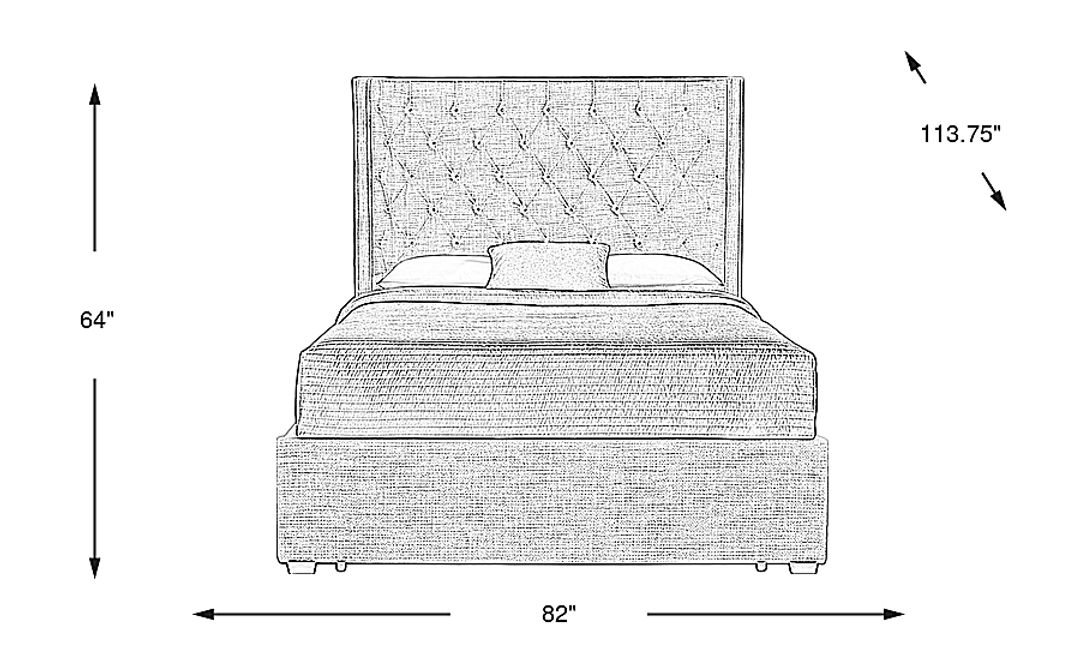 Harlow Hill Taupe 3 Pc King Upholstered Storage Bed