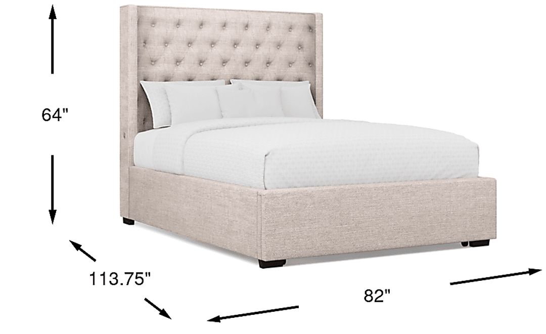 Harlow Hill Taupe 3 Pc King Upholstered Storage Bed