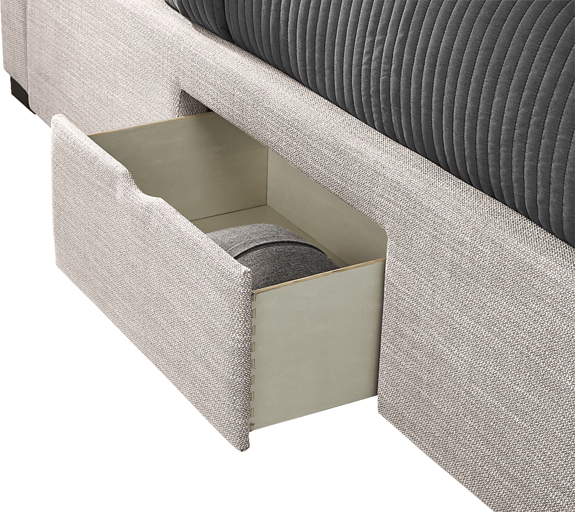 Harlow Hill Taupe 3 Pc King Upholstered Storage Bed - Image 5