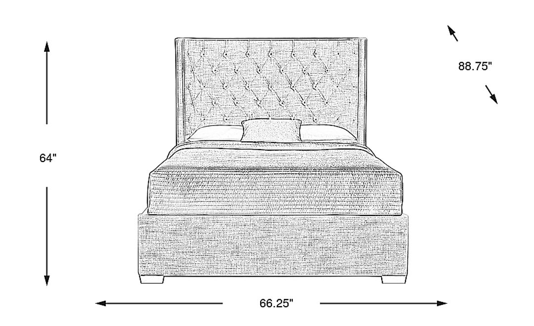 Harlow Hill Taupe 3 Pc Queen Upholstered Bed