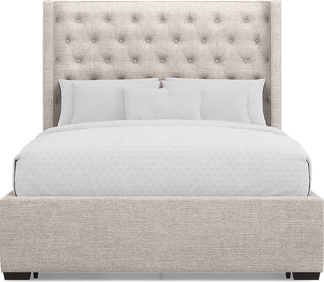 Harlow Hill Taupe 3 Pc Queen Upholstered Storage Bed - Thumbnail - Image 2