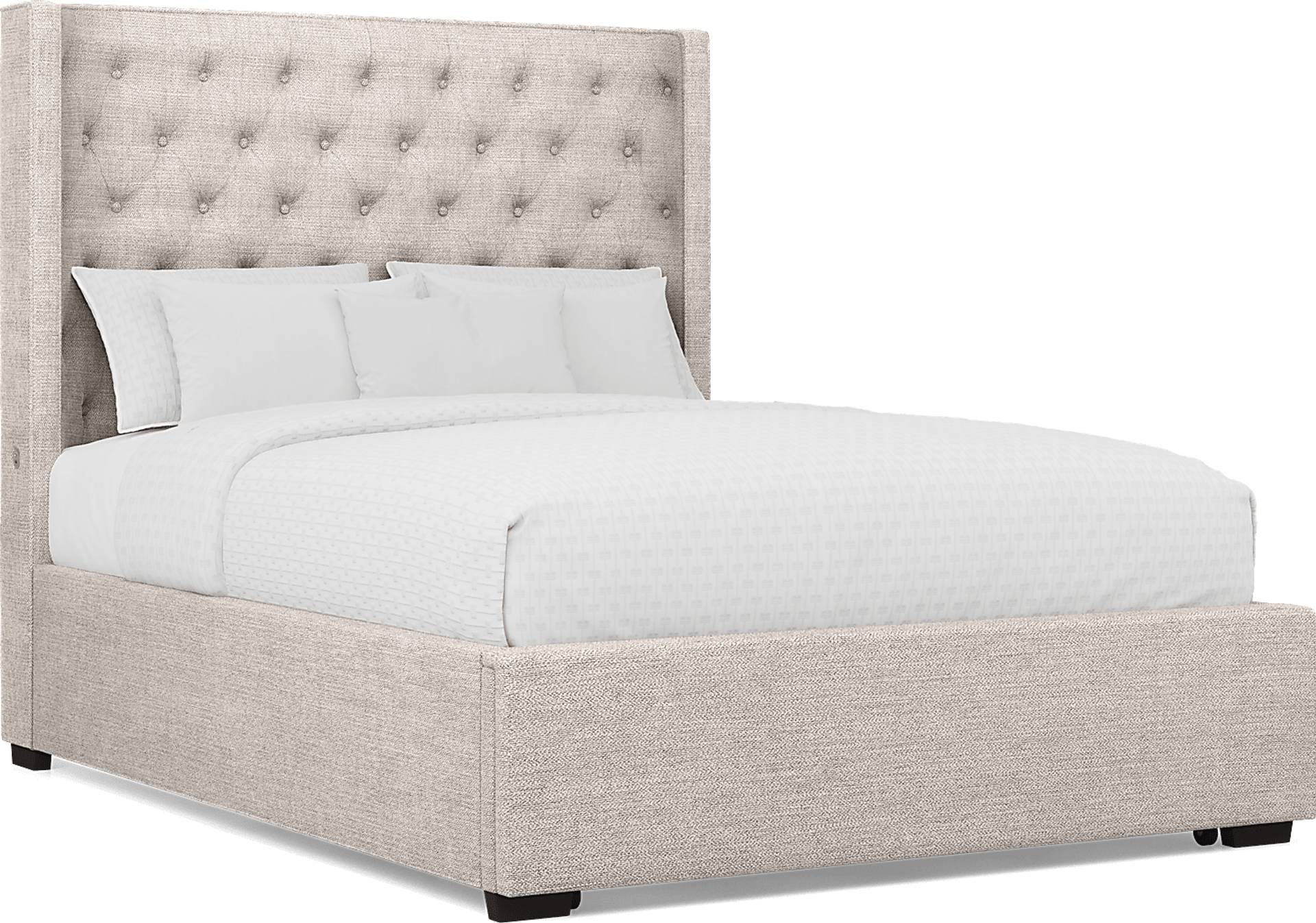 taupe 3 pc king storage bed